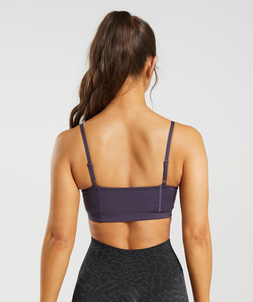 Women's Gymshark Legacy Bandeau Sports Bra Purple | CA A0785D